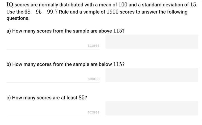 Solved IQ scores are normally distributed with a mean of 100 | Chegg.com