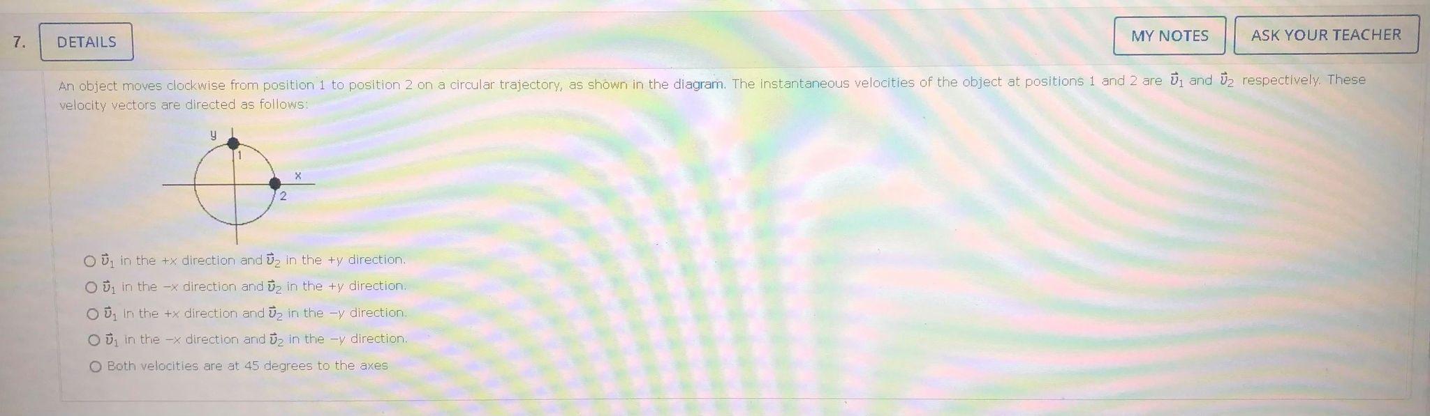 Solved MY NOTES ASK YOUR TEACHER 7. DETAILS An object moves | Chegg.com