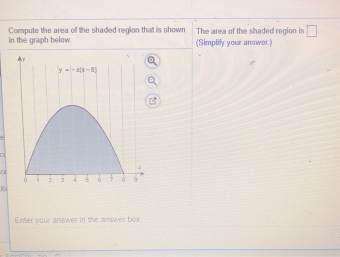Solved Compute the area of the shaded region that is shown | Chegg.com