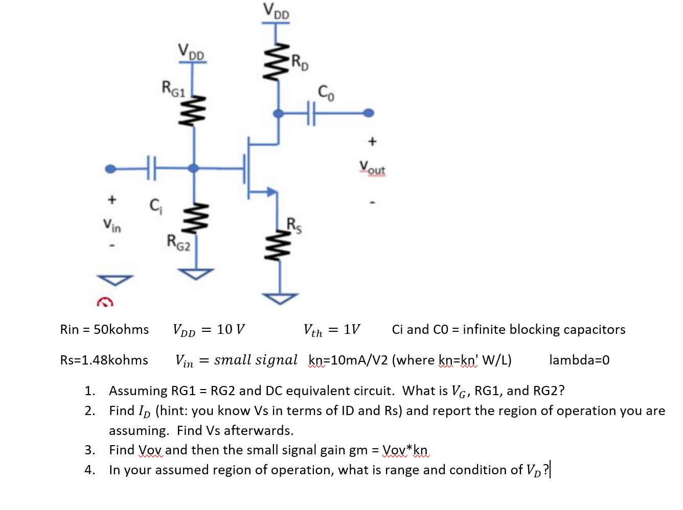 Solved Vod Voo Ro Rg1 Co Vout C W Vin Rs Rg2 Rin 5 Chegg Com