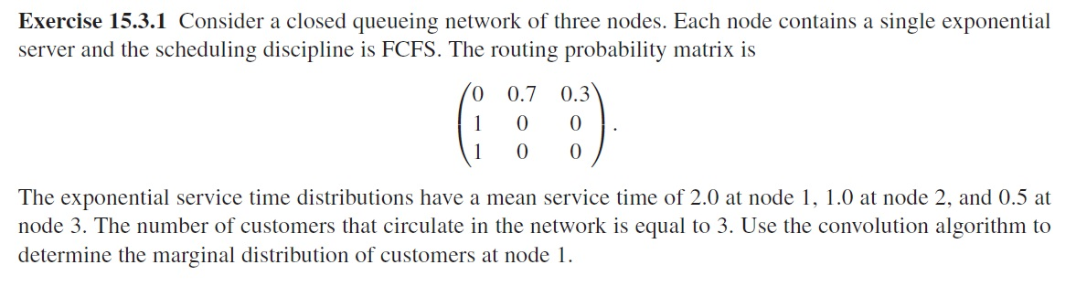 Exercise 15.3.1 Consider a closed queueing network of | Chegg.com