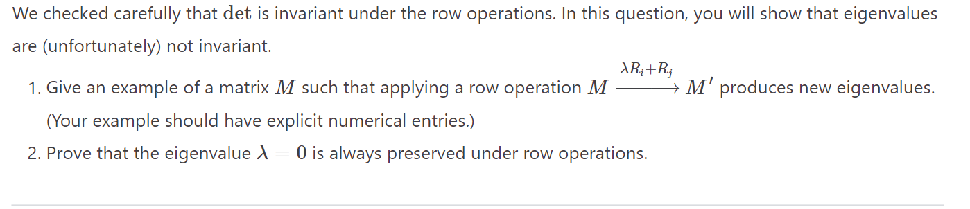 Solved We checked carefully that det is invariant under the | Chegg.com