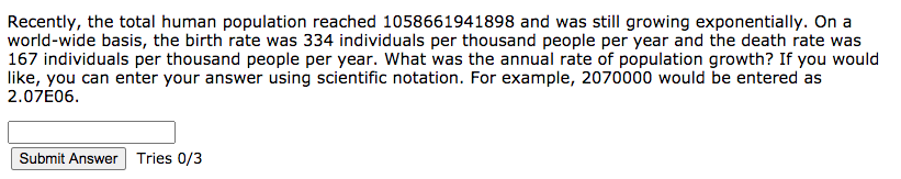 Solved Recently, the total human population reached | Chegg.com