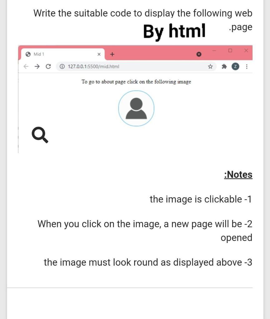 Solved Write the suitable code to display the following web | Chegg.com