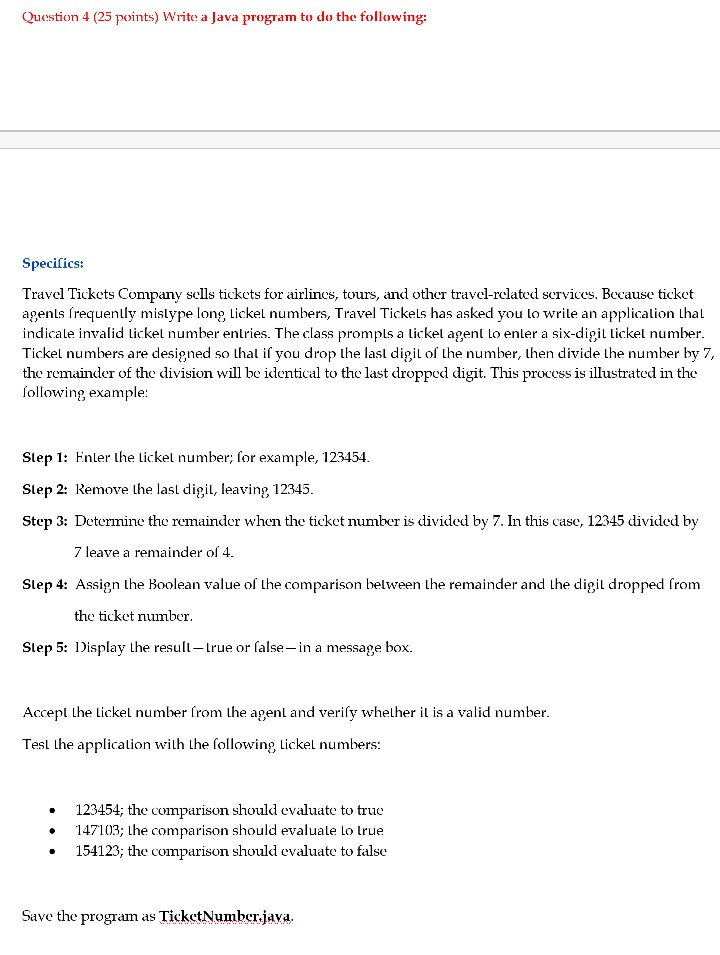 Question 1 25 Points Write A Java Program To Do The Chegg Com