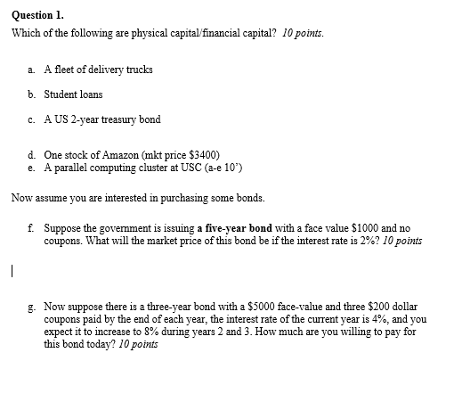 Solved Question 1. Which of the following are physical | Chegg.com