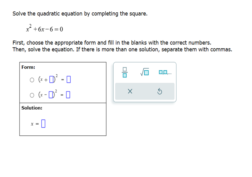 Solved Solve the quadratic equation by completing the | Chegg.com