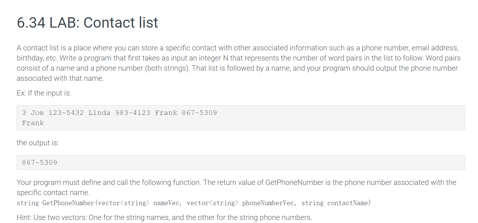 6.34 LAB Contact list A contact list is a place
