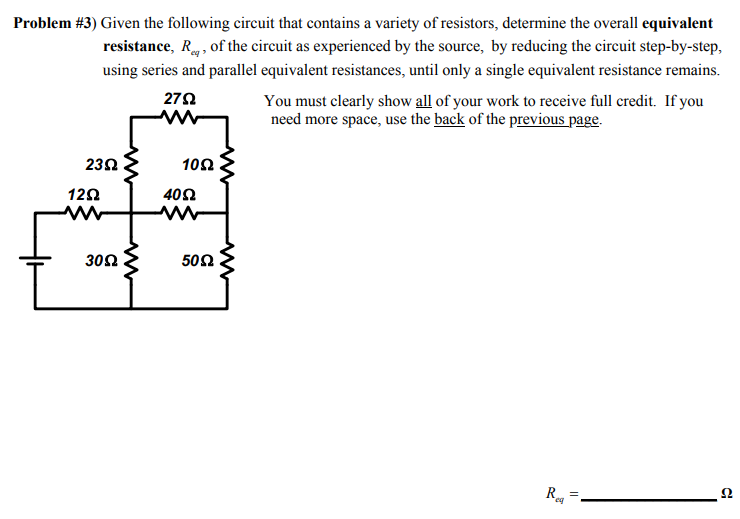 Solved Problem #3) Given the following circuit that contains | Chegg.com