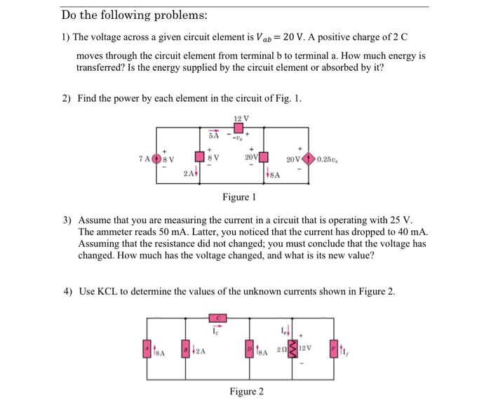 Solved Do the following problems 1) The voltage across a