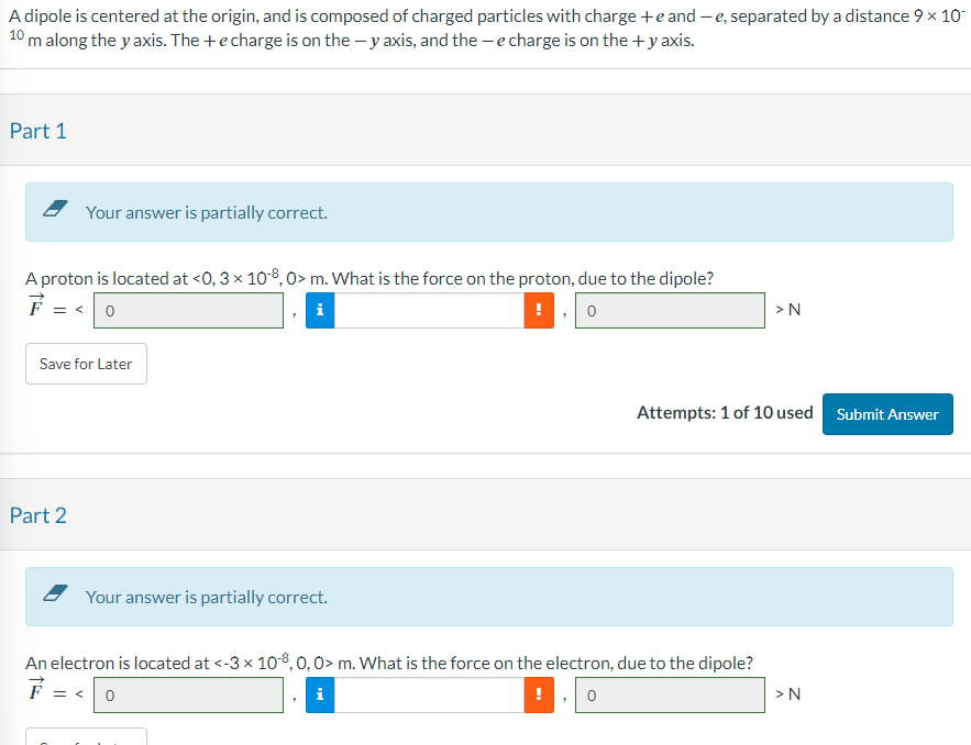 Solved A dipole is centered at the origin, and is composed | Chegg.com