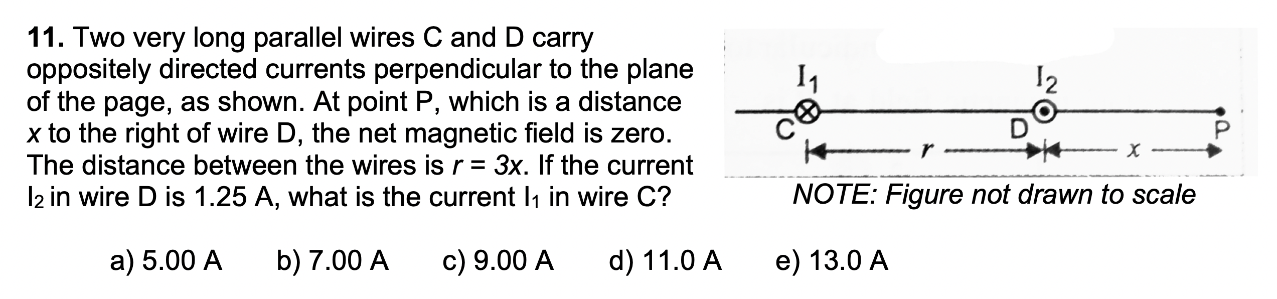 Solved 11. Two very long parallel wires C and D carry