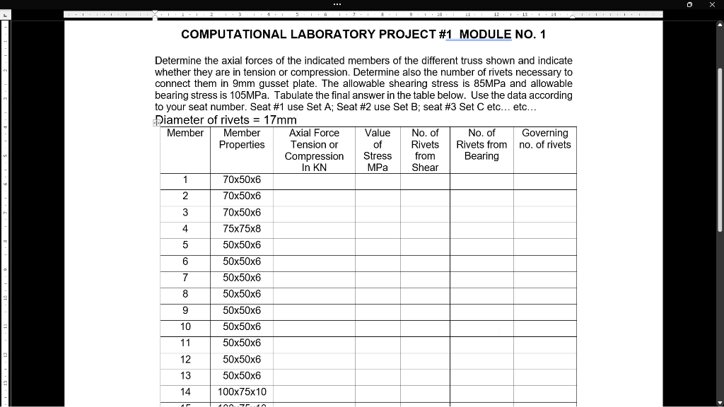 Solved COMPUTATIONAL LABORATORY PROJECT #1 MODULE NO. 1 | Chegg.com