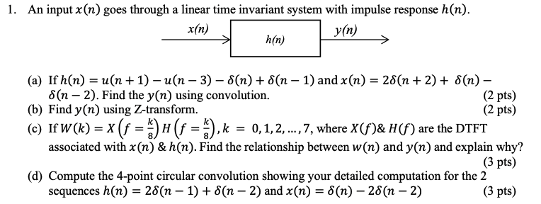 Solved 1 An Input X N Goes Through A Linear Time Invari Chegg Com