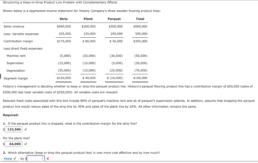 Solved Structuring a keep-or-Drop Product Line Problem with | Chegg.com