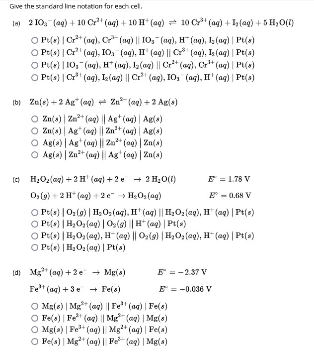 Solved Give the standard line notation for each | Chegg.com