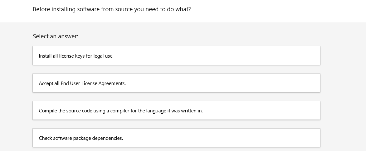 Solved Before installing software from source you need to do | Chegg.com