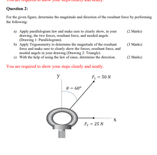 Solved Question 2: For The Given Figure, Determine The | Chegg.com