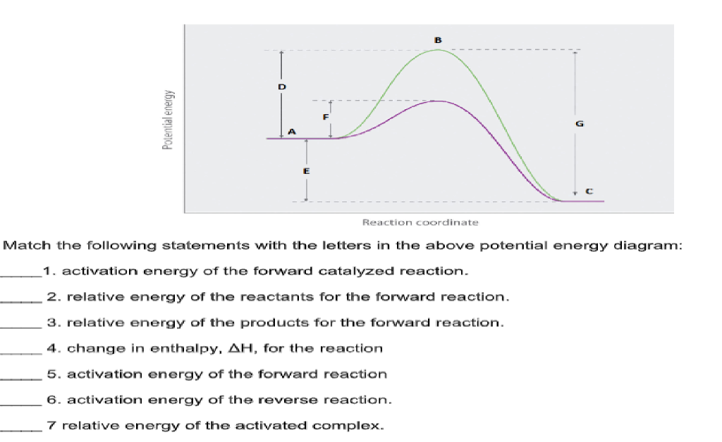 Solved Reaction coordinate Match the following statements | Chegg.com