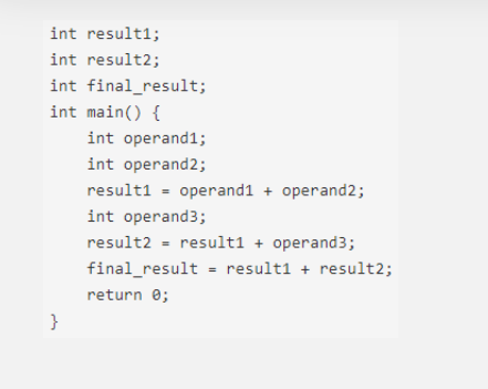 Solved int result1; int result2; int final_result; int | Chegg.com