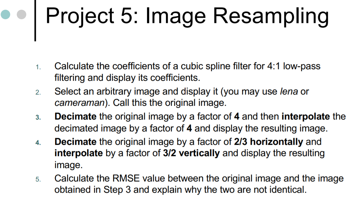 Project 5: Image Resampling 1. 2. 3. Calculate the | Chegg.com