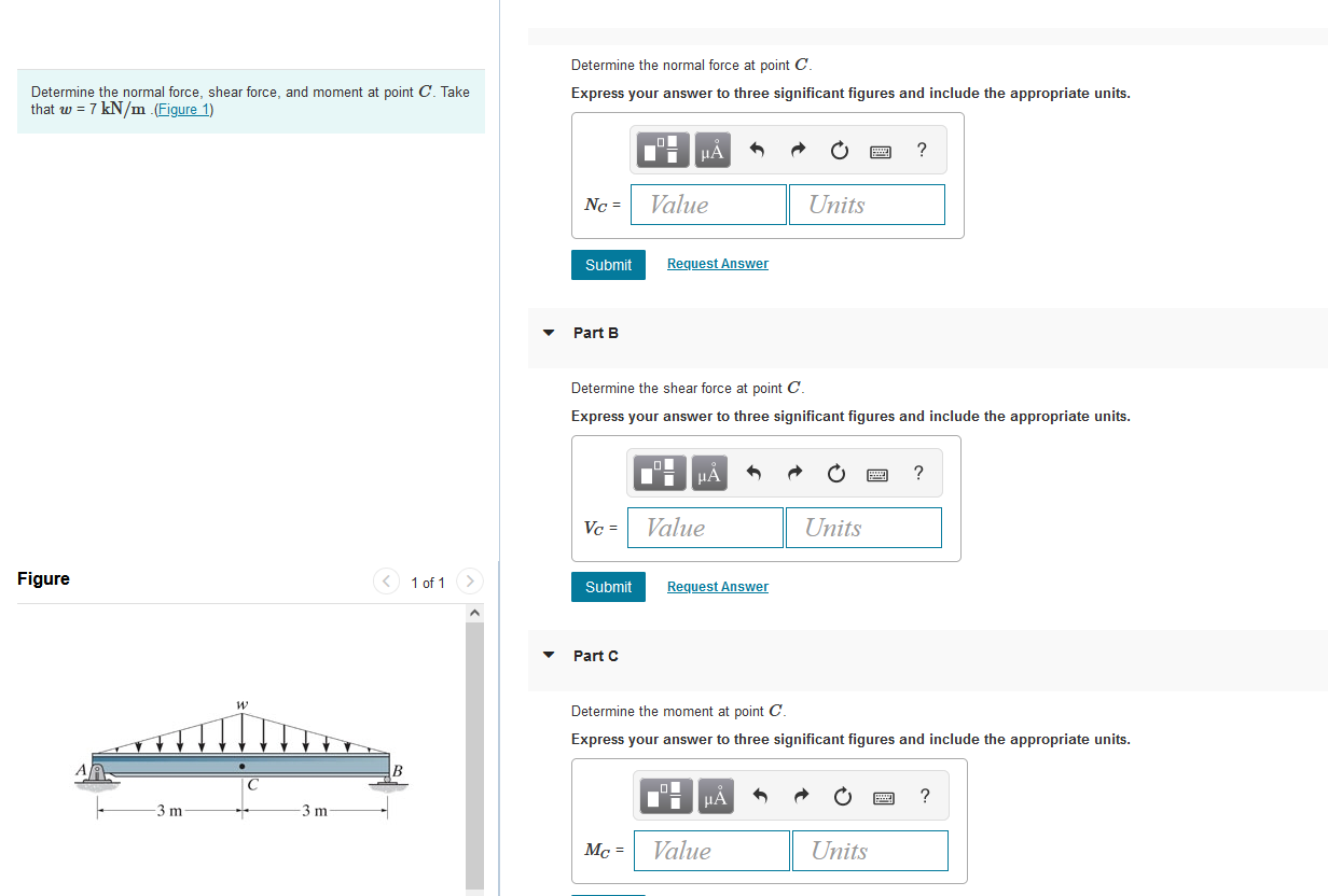 Solved Determine the normal force at point C Express your | Chegg.com
