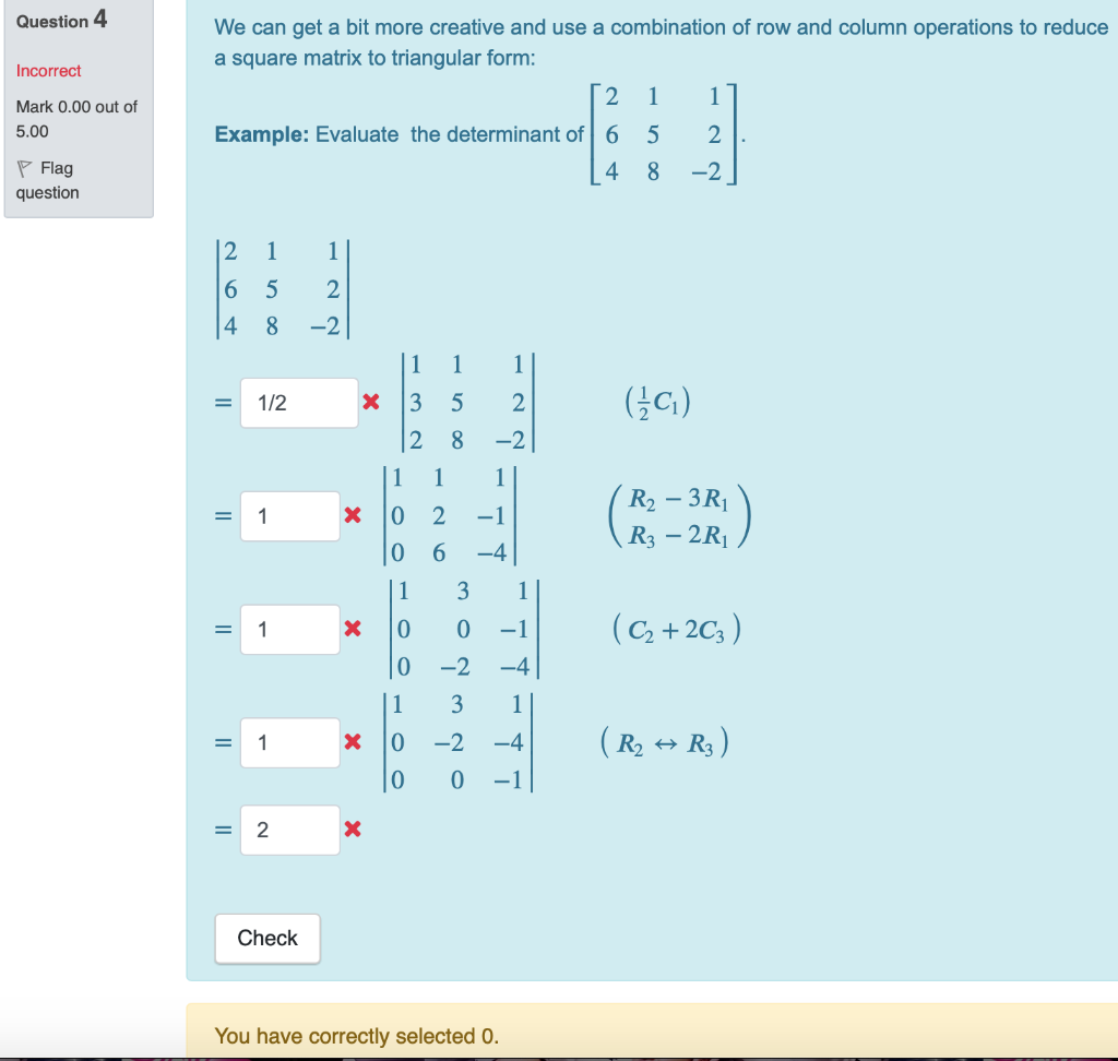 Solved Question 2 Partially correct The Effect of Row and | Chegg.com