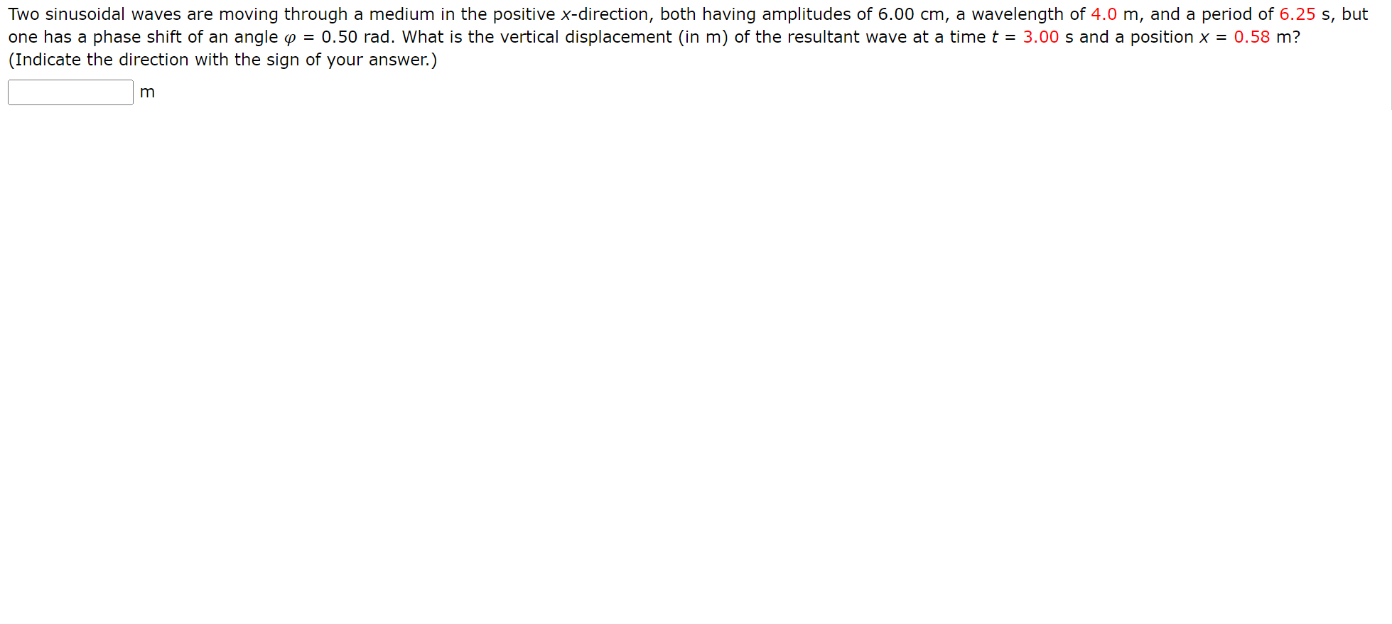 Solved Two sinusoidal waves are moving through a medium in | Chegg.com