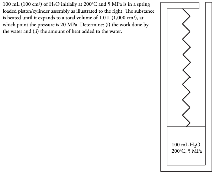 Solved 100 Ml 100 Cm3 Of H2o Initially At 0 C And 5 Mpa Chegg Com