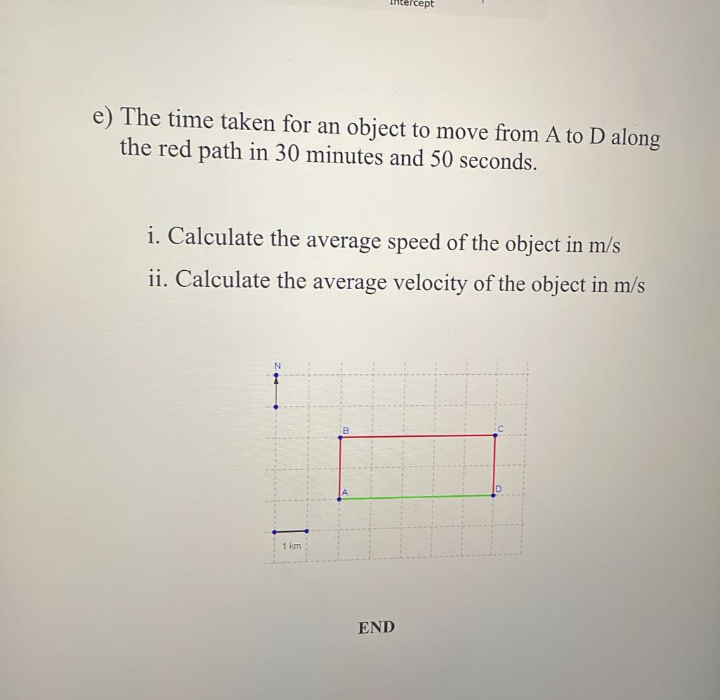 Solved e) The time taken for an object to move from A to D | Chegg.com