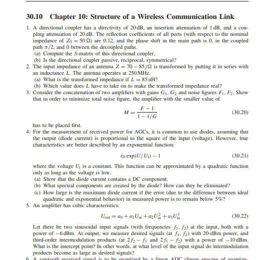 M= 30.10 Chapter 10: Structure Of A Wireless | Chegg.com