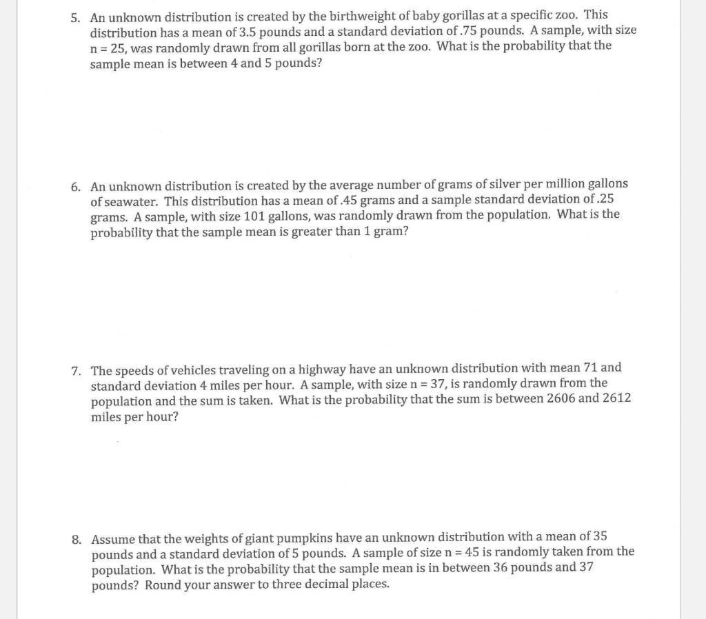 Solved 5. An unknown distribution is created by the | Chegg.com