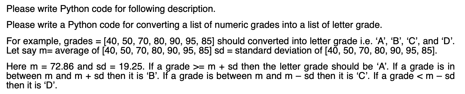 Solved Please write Python code for following description. | Chegg.com