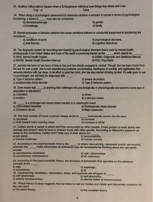 Solved 33. Auditory hallucinations happen when a | Chegg.com