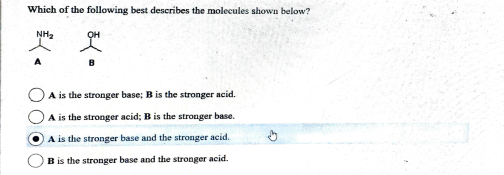 Solved Which of the following best describes the molecules | Chegg.com