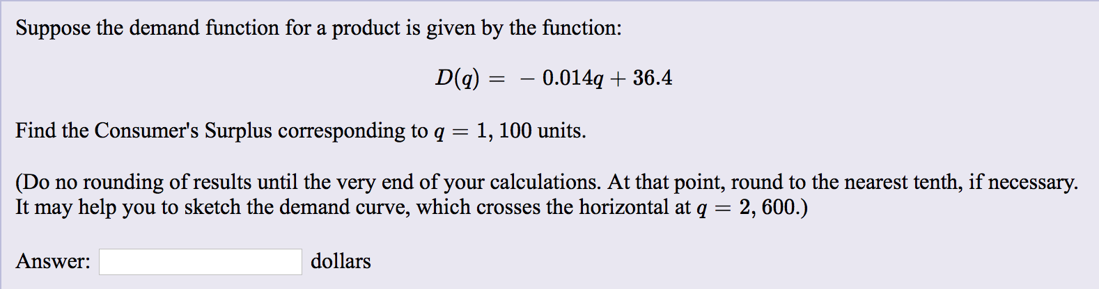 Solved Suppose the demand function for a product is given by | Chegg.com