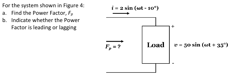 Solved For the system shown in Figure 4 : a. Find the Power | Chegg.com