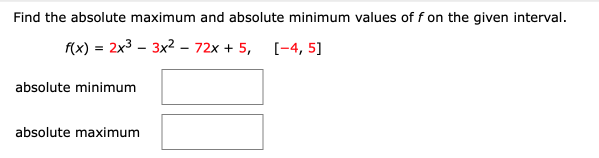 Solved Find The Absolute Maximum And Absolute Minimum Values Chegg