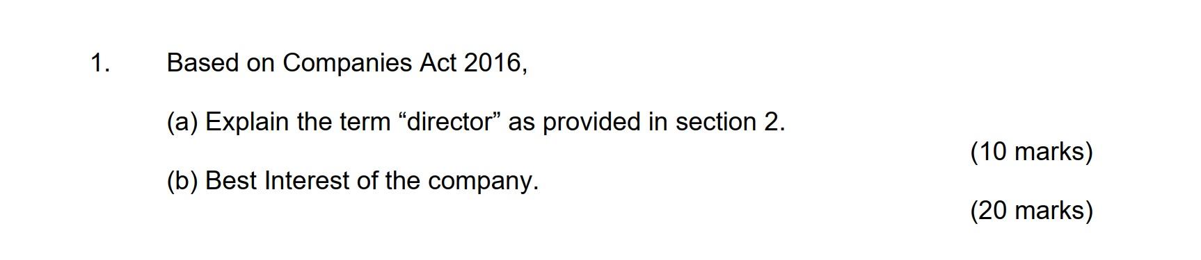 1 Based On Companies Act 2016 A Explain The Term Chegg Com   PhpTEaHoW