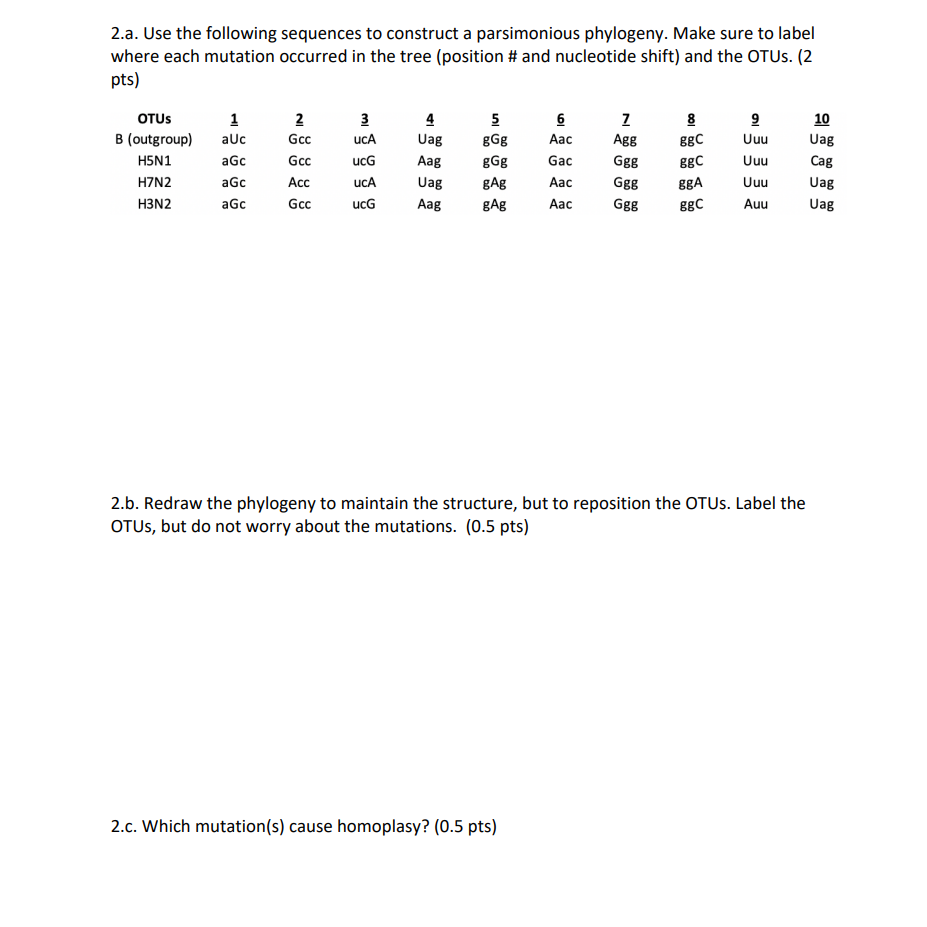 Solved 2.a. Use the following sequences to construct a | Chegg.com