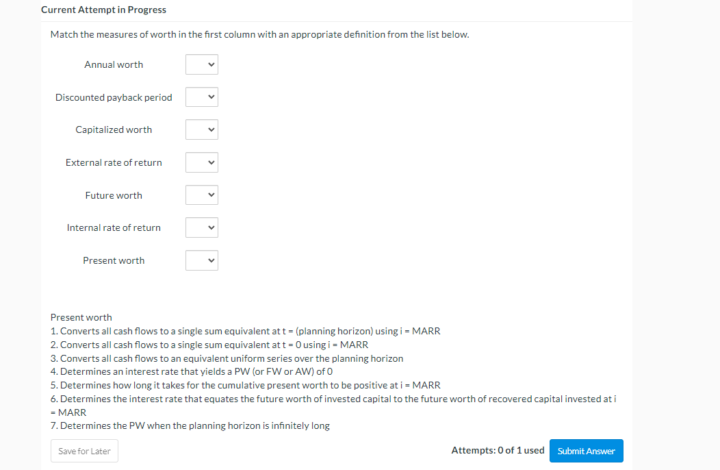 Solved Current Attempt in Progress Match the measures of | Chegg.com