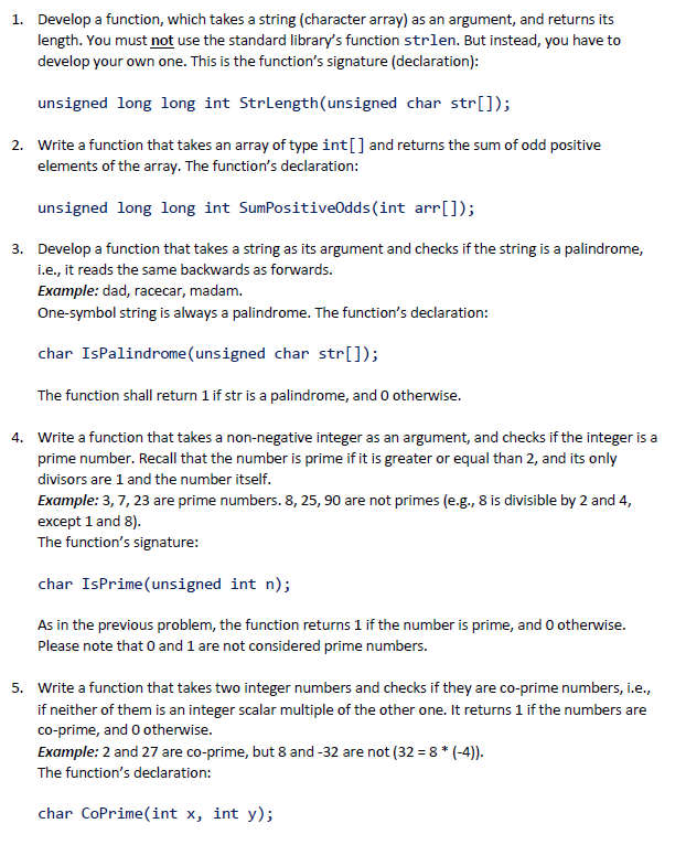 Solved 1. Develop a function, which takes a string | Chegg.com
