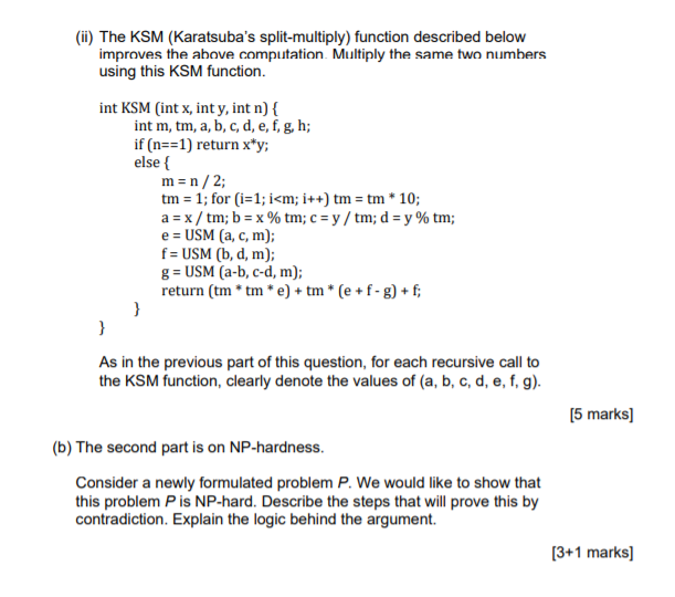Solved 4. This question has two parts. a) The first part is | Chegg.com