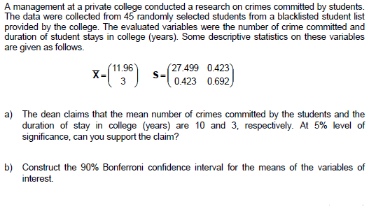 Solved A management at a private college conducted a | Chegg.com