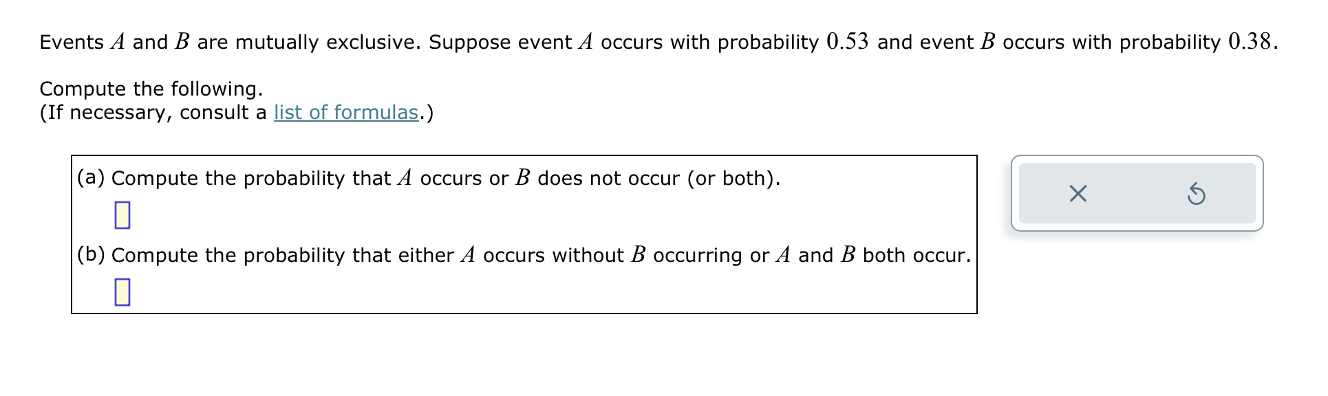 Events A and B ﻿are mutually exclusive. Suppose event | Chegg.com