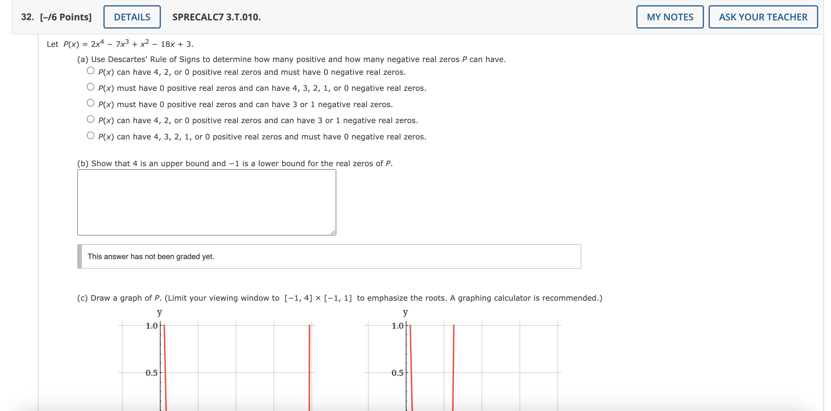 Solved Et P X 2x4−7x3 X2−18x 3 A Use Descartes Rule Of