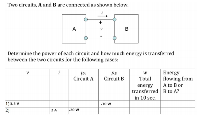 Solved Two Circuits, A And B Are Connected As Shown Below. + | Chegg.com