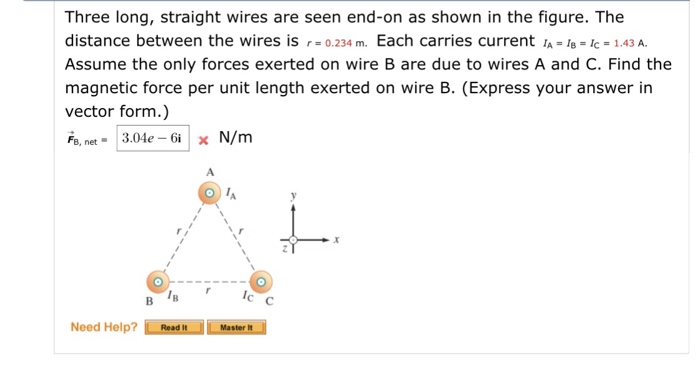 Solved Three Long, Straight Wires Are Seen End-on As Shown | Chegg.com