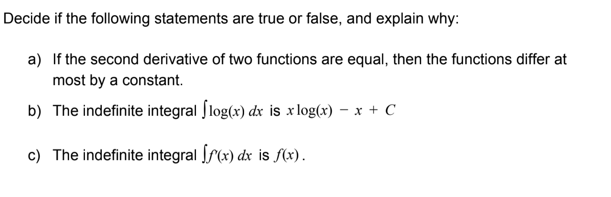 second derivative of log x