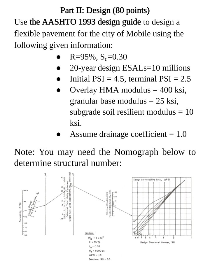Solved Part Ii Design 80 Points Use The Aashto 1993 Chegg Com Solved Part Ii Design 80 Points Use The Aashto 1993 Chegg Com
